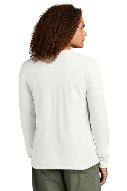 Custom Embroidered District Perfect Tri Long Sleeve Henley DT145,Natural