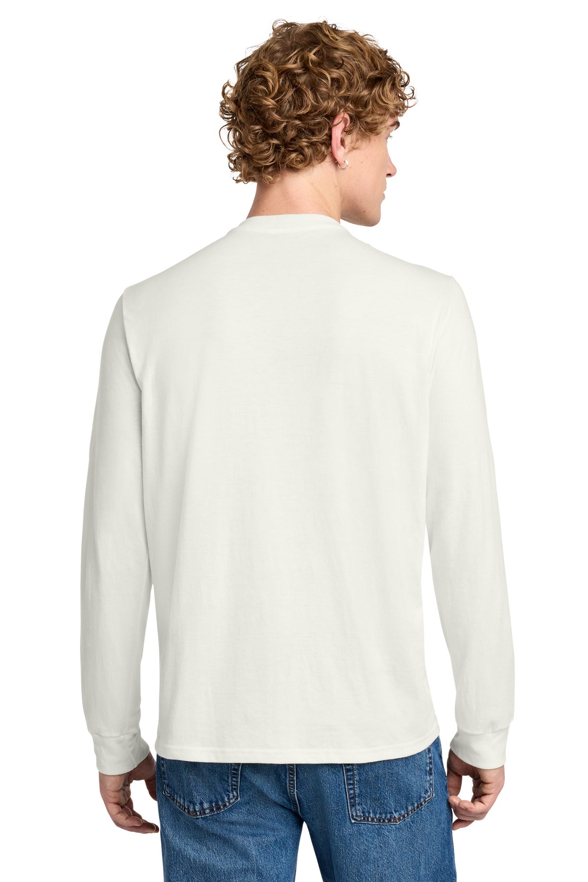 Custom Embroidered District T-Shirts  in Natural