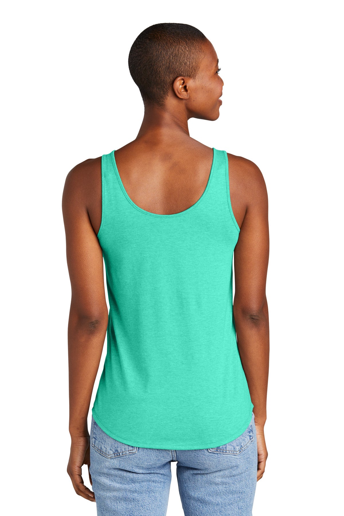 Custom Embroidered District Women's Perfect Tri Relaxed Tank DT151,Aqua Heather