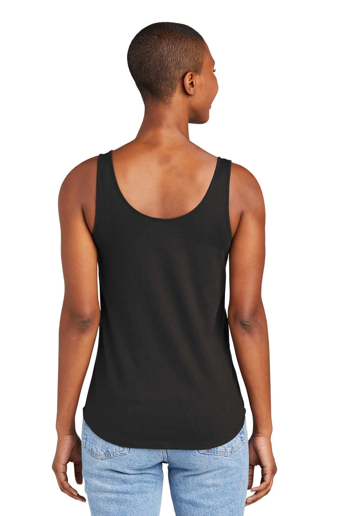 Custom Embroidered District Women's Perfect Tri Relaxed Tank DT151,Black