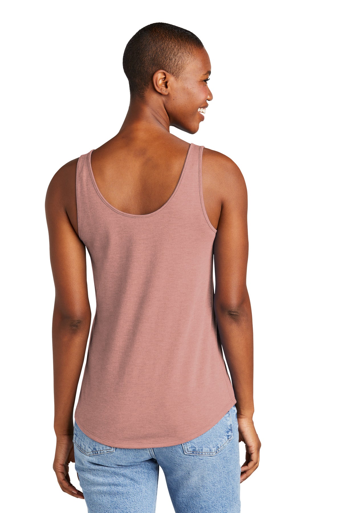Custom Embroidered District Women's Perfect Tri Relaxed Tank DT151,Blush Frost