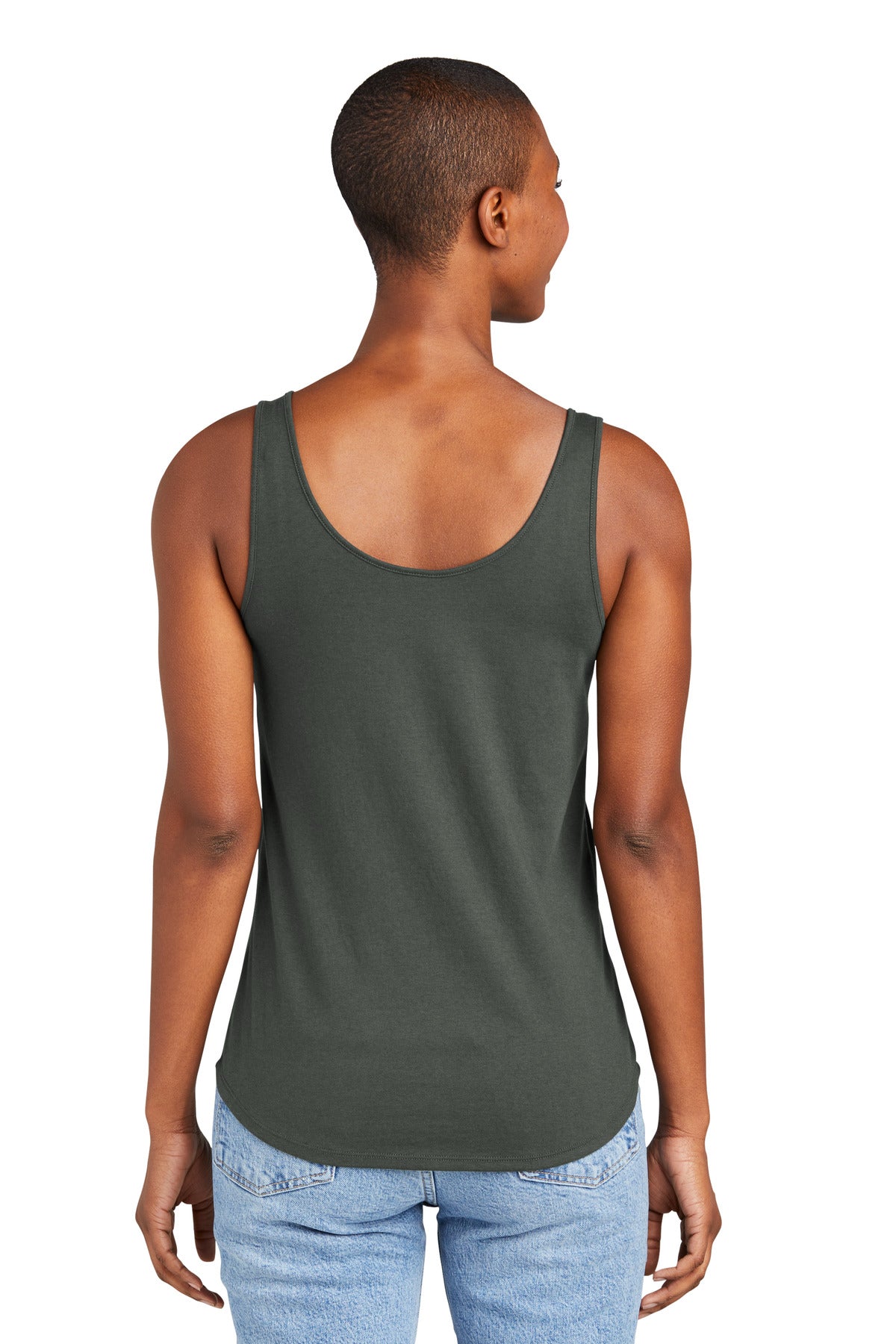Custom Embroidered District Women's Perfect Tri Relaxed Tank DT151,Deepest Grey