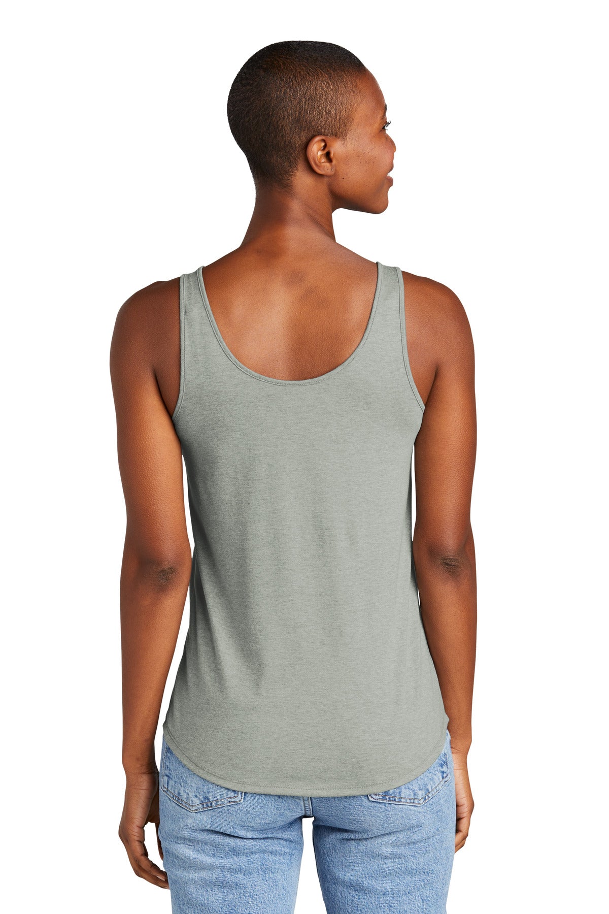 Custom Embroidered District Women's Perfect Tri Relaxed Tank DT151,Heathered Grey