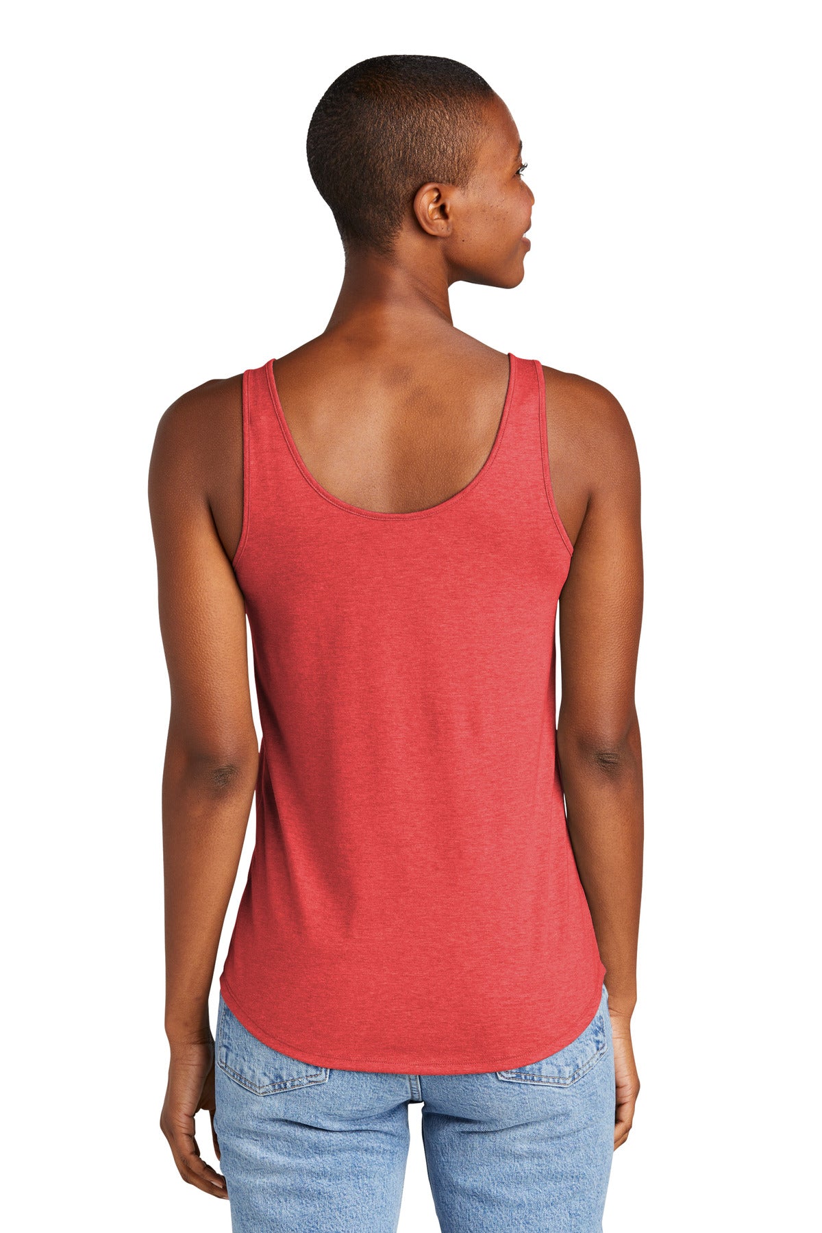 Custom Embroidered District Women's Perfect Tri Relaxed Tank DT151,Red Frost