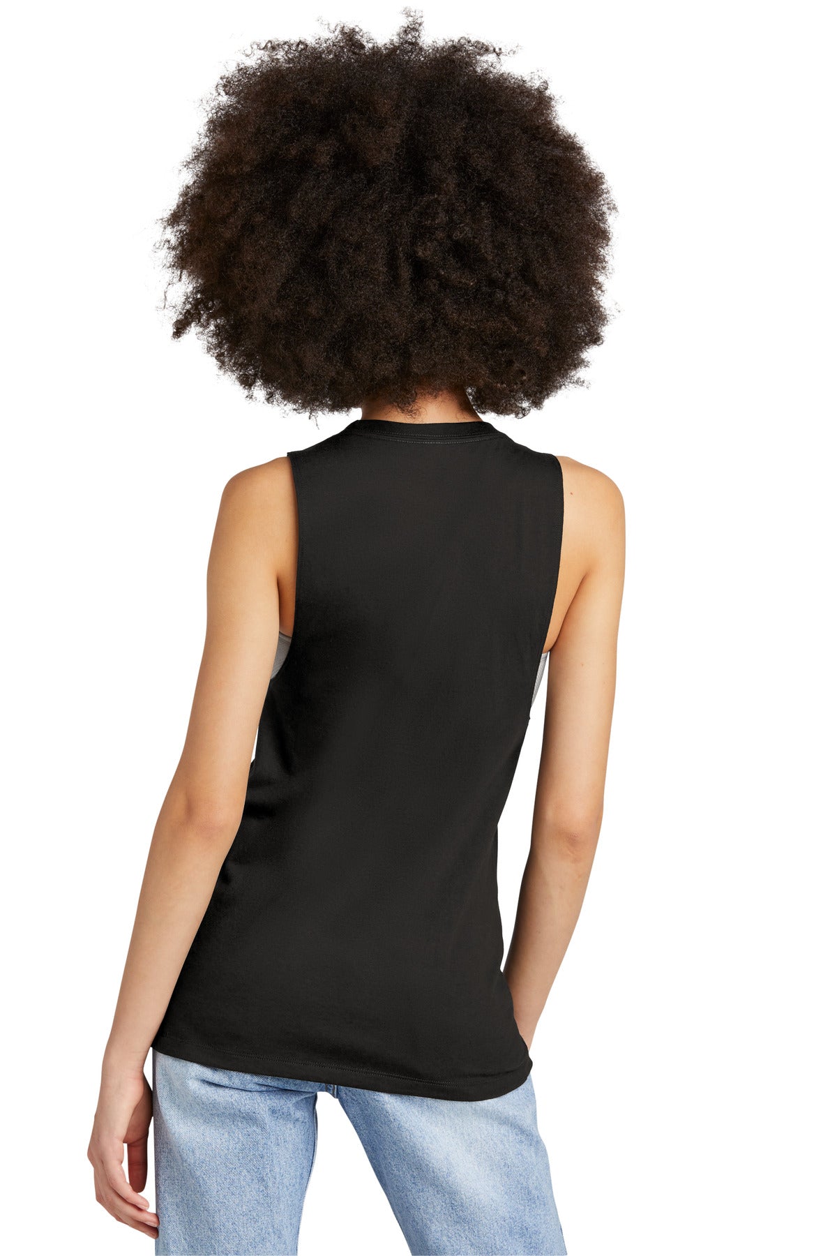 Custom Embroidered District Women's Perfect Tri Muscle Tank DT153,Black