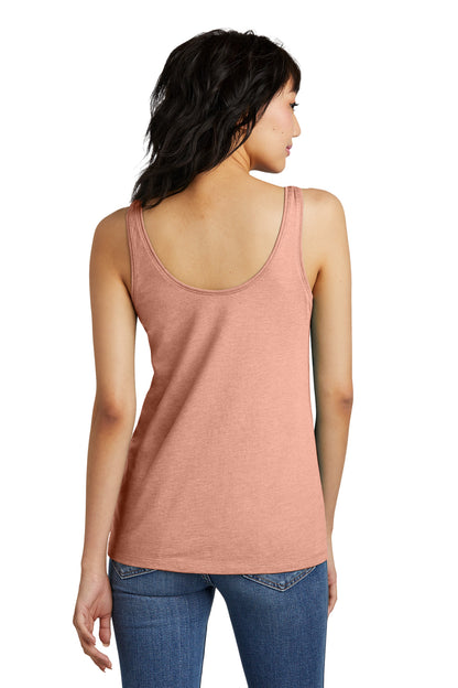 Custom Embroidered District Women's Perfect Blend CVC V-Neck Tank DT154,Nostalgia Rose Heather