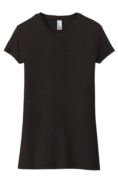 Custom Embroidered District T-Shirts  in Black Frost