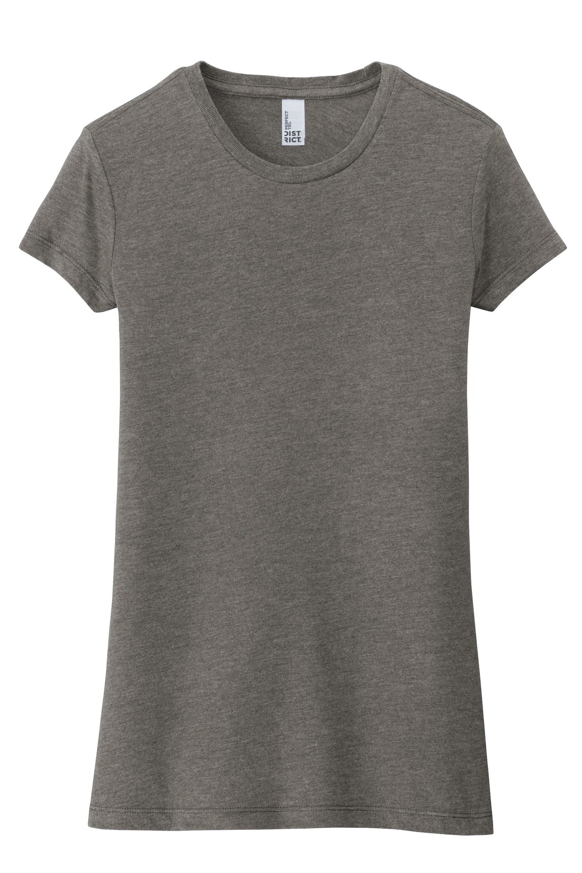 Custom Embroidered District T-Shirts  in Grey Frost