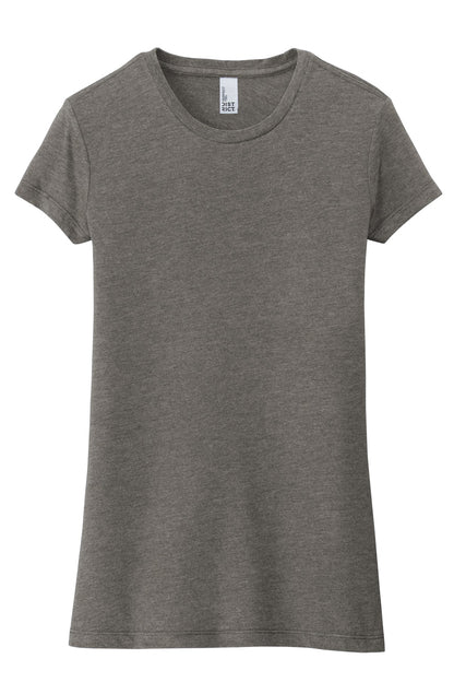 Custom Embroidered District T-Shirts  in Grey Frost
