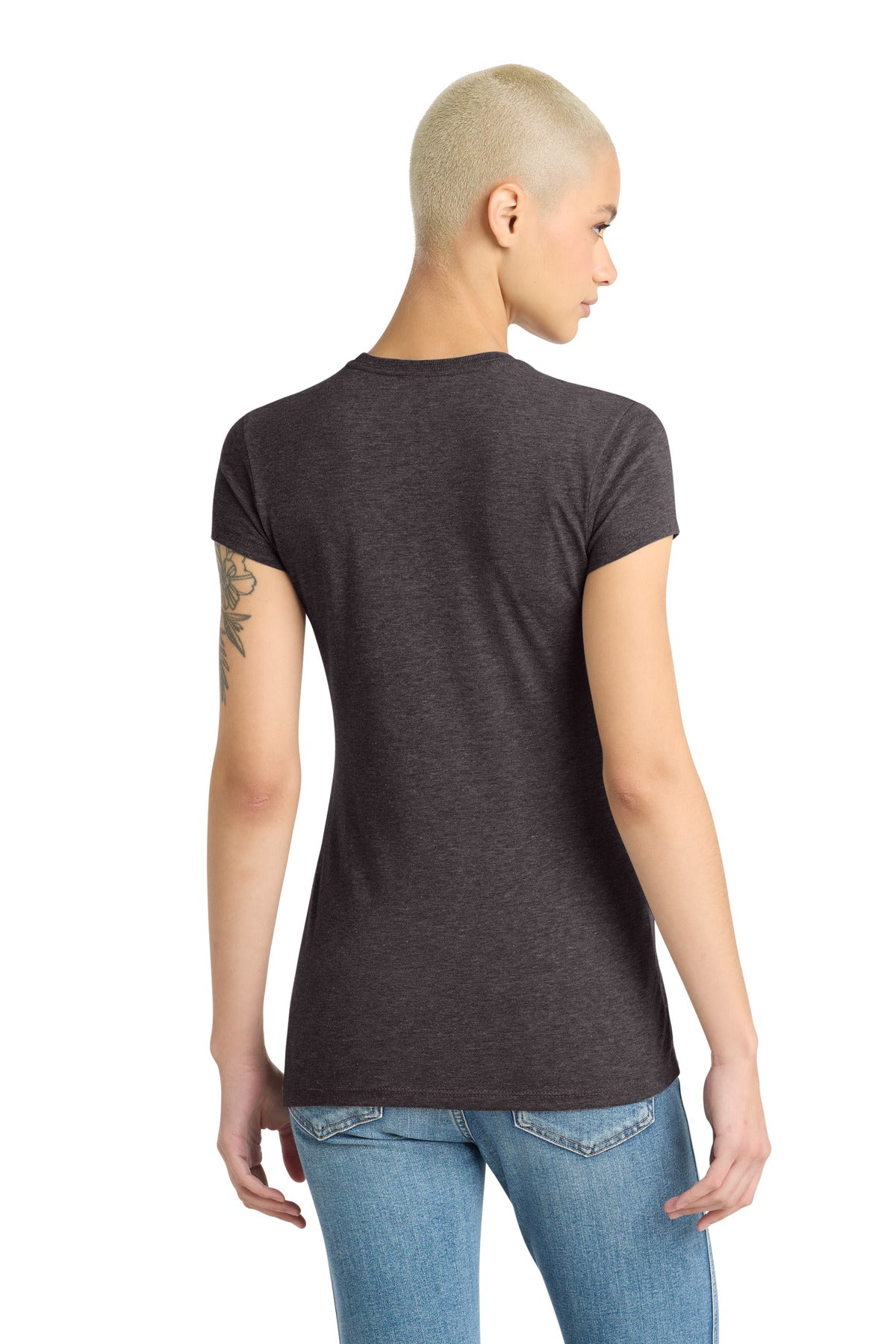 Custom Embroidered District T-Shirts  in Heathered Charcoal