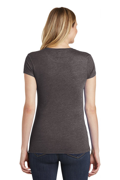Custom Embroidered District  Women's Fitted Perfect Tri  Tee. DT155,Heathered Charcoal