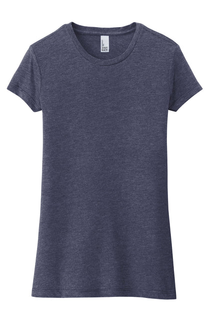 Custom Embroidered District T-Shirts  in Navy Frost