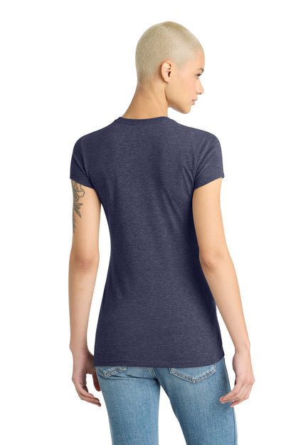 Custom Embroidered District T-Shirts  in Navy Frost