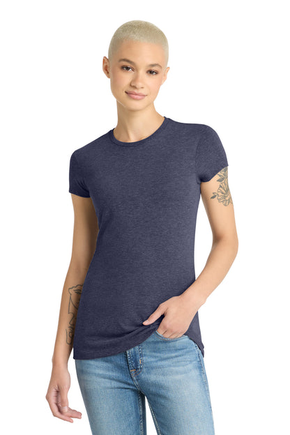 Custom Embroidered District T-Shirts  in Navy Frost