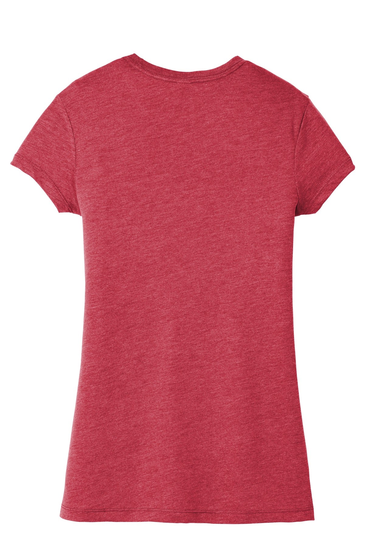 Custom Embroidered District T-Shirts  in Red Frost