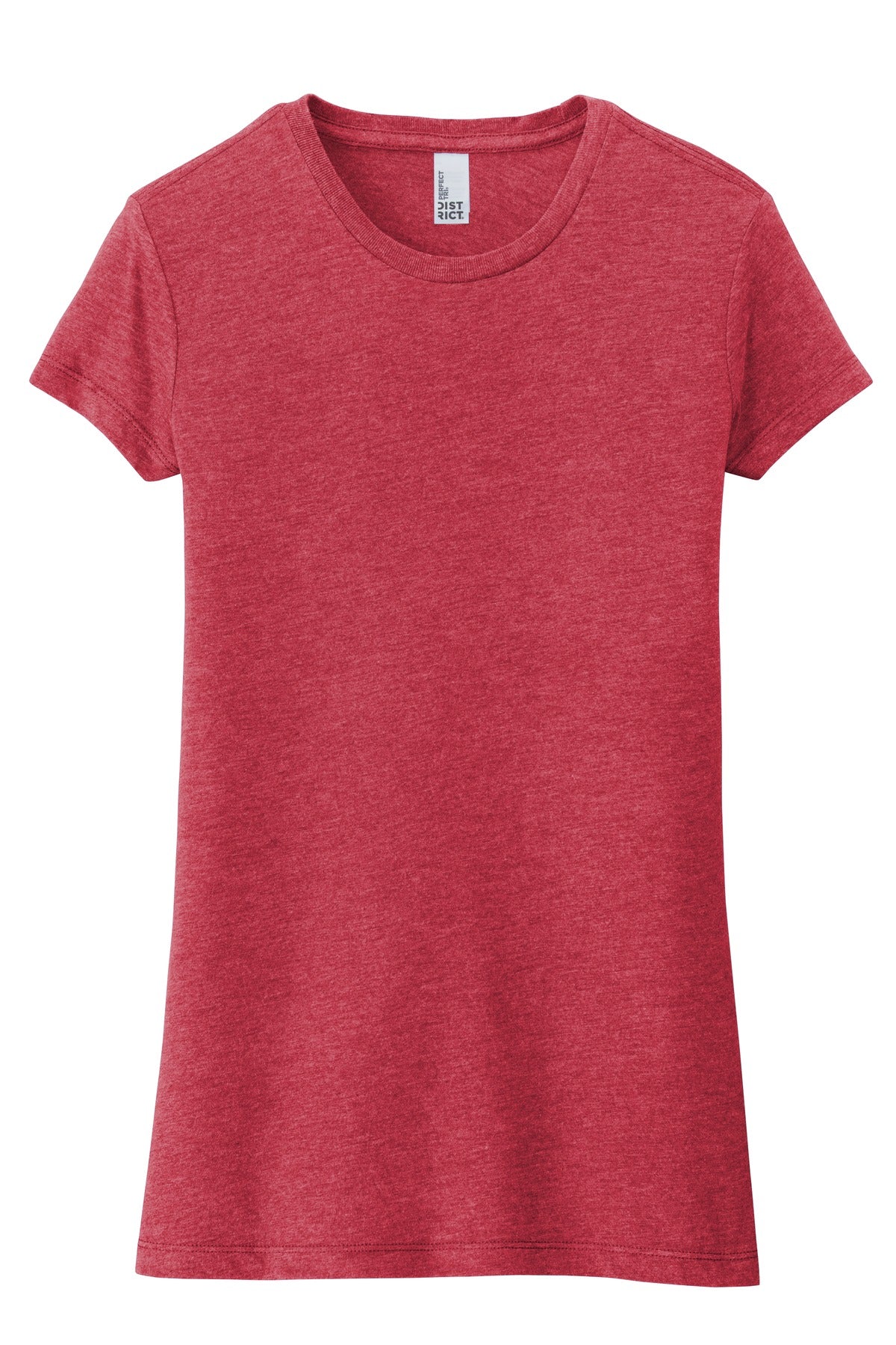 Custom Embroidered District T-Shirts  in Red Frost