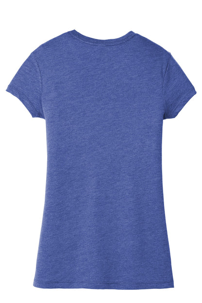Custom Embroidered District T-Shirts  in Royal Frost