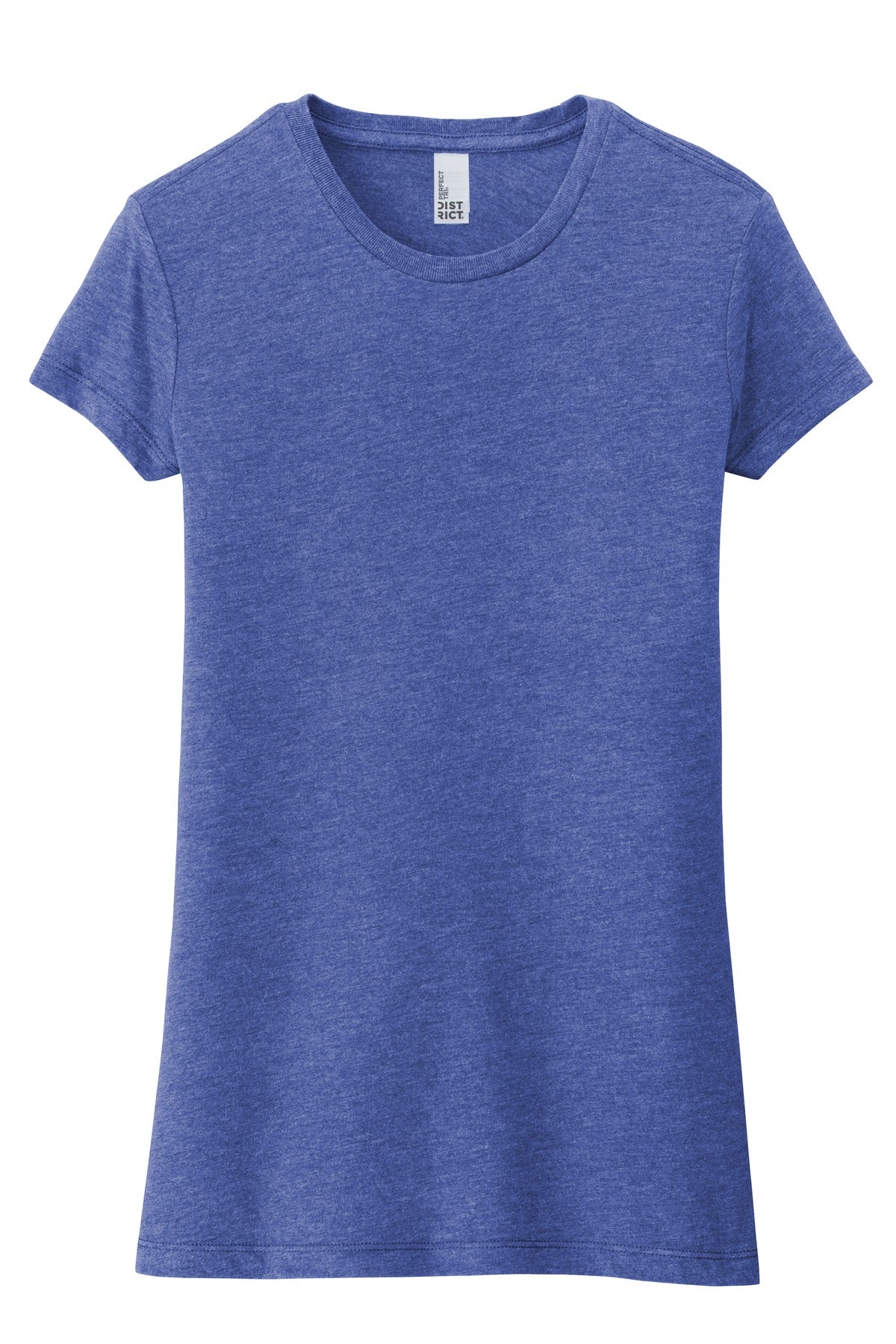 Custom Embroidered District T-Shirts  in Royal Frost