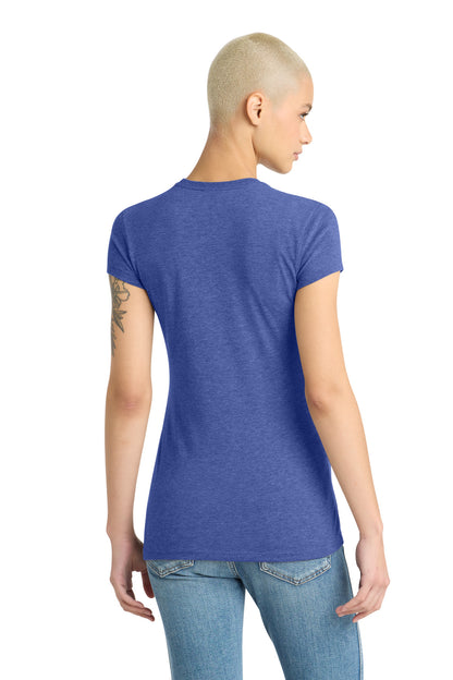 Custom Embroidered District T-Shirts  in Royal Frost