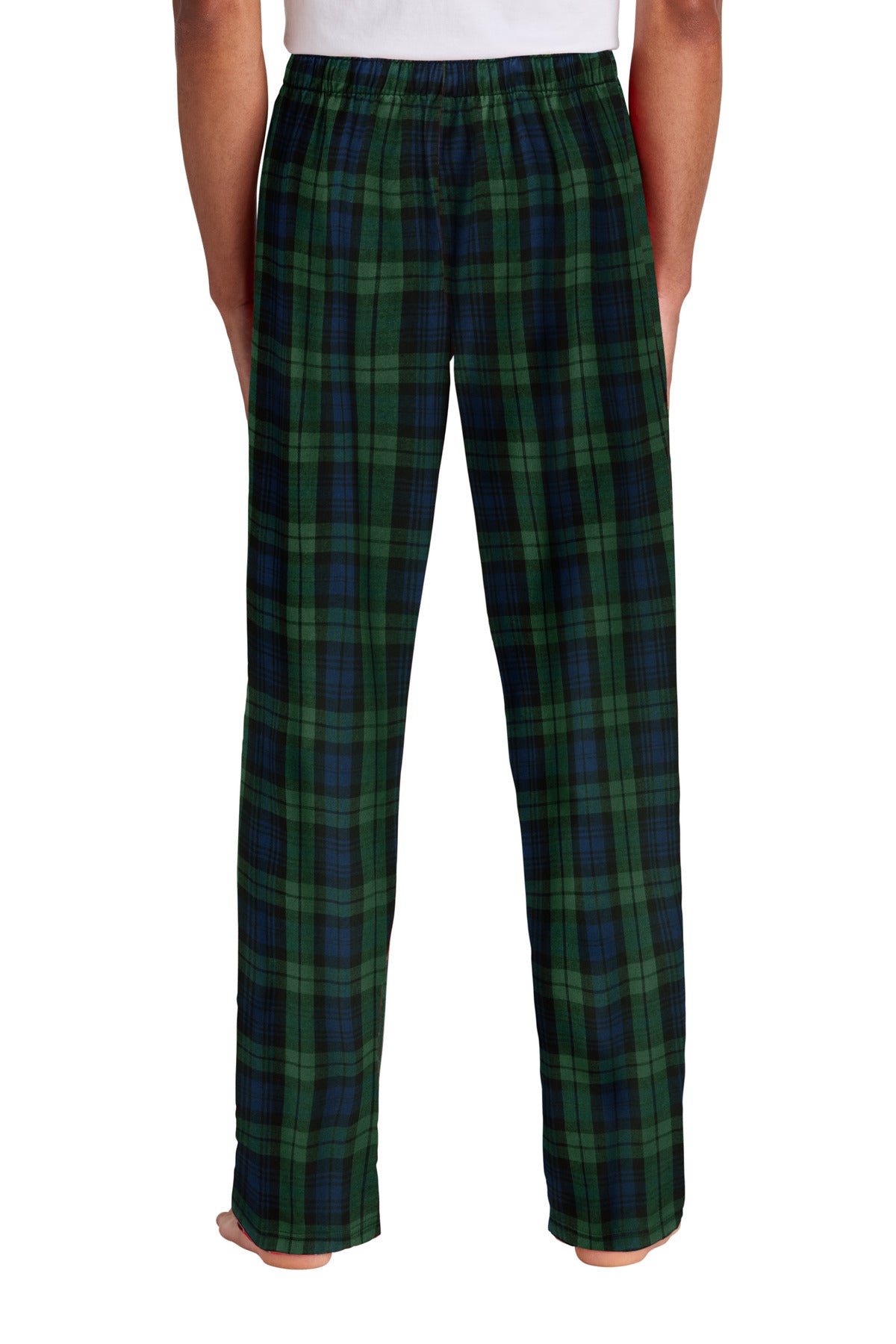 Custom Embroidered District Flannel Plaid Pant. DT1800,Forest Green/ Team Navy Black Watch Plaid