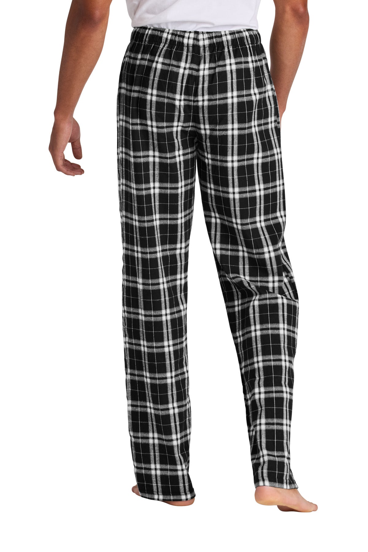 Custom Embroidered District Flannel Plaid Pant. DT1800,Black