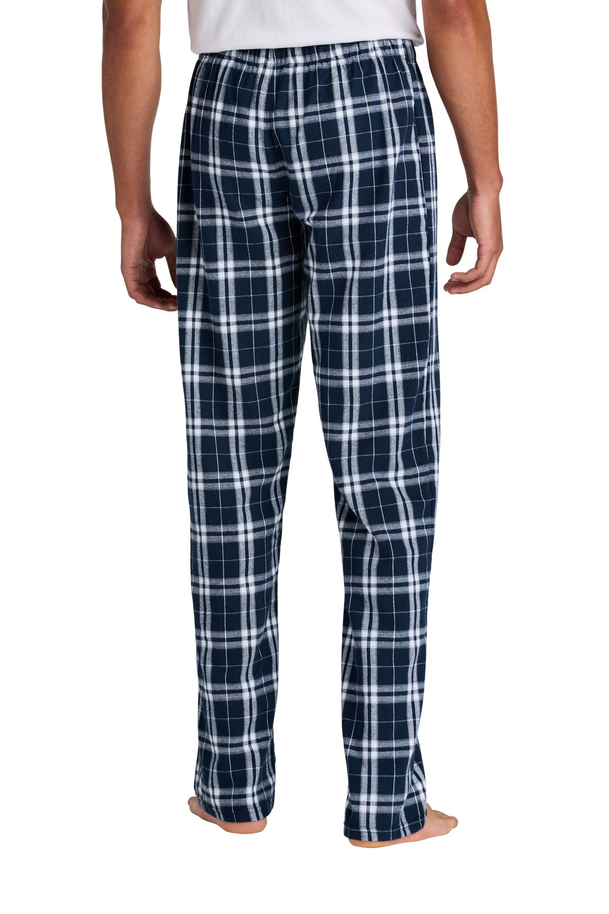 Custom Embroidered District Flannel Plaid Pant. DT1800,True Navy