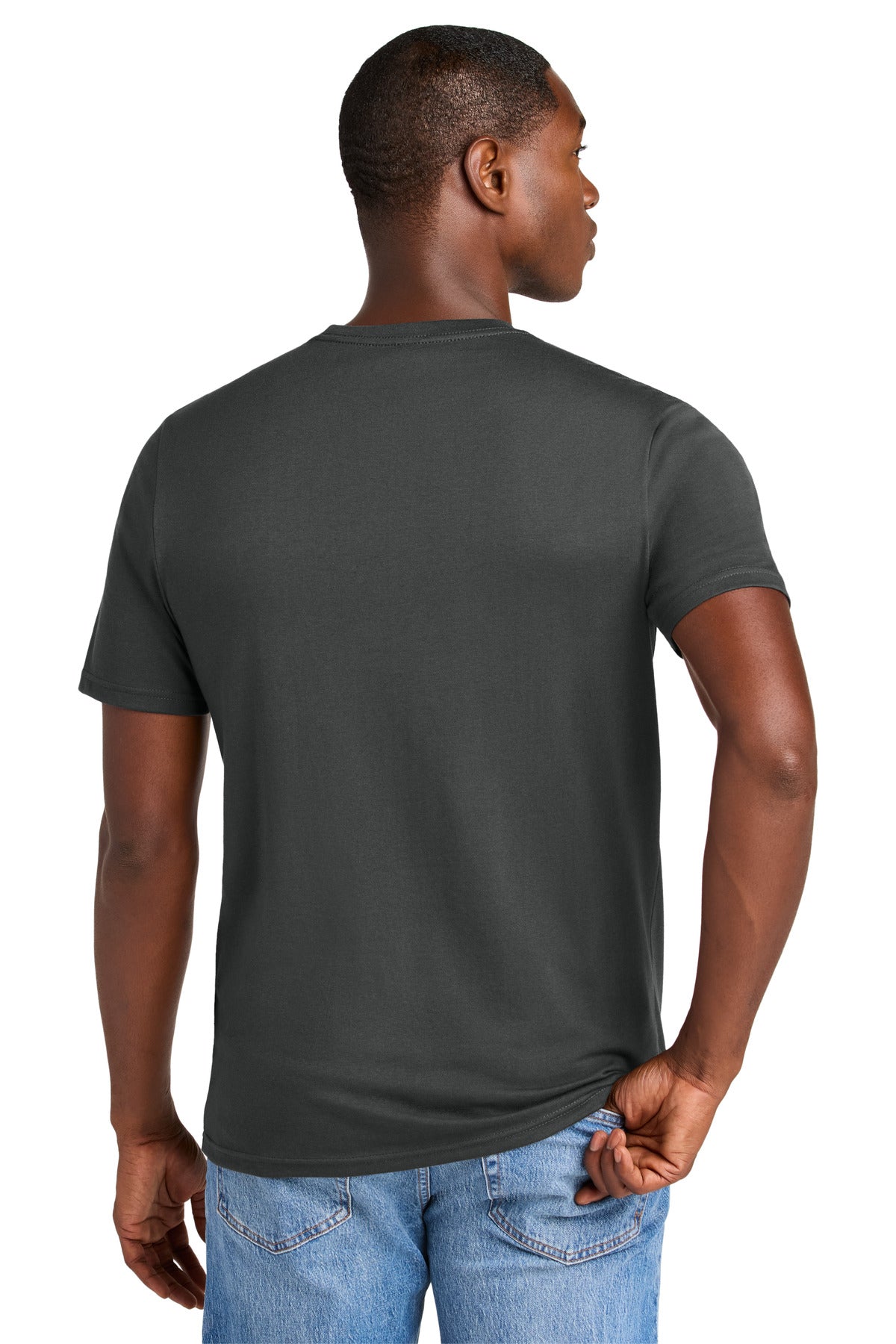 Custom Embroidered District Perfect Weight CVC Tee DT184,Charcoal