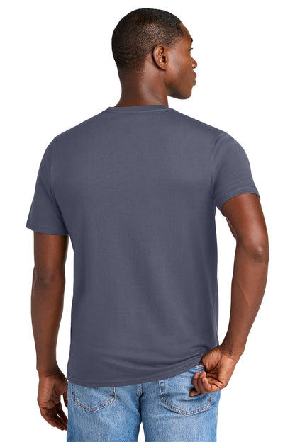 Custom Embroidered District Perfect Weight CVC Tee DT184,Elderberry