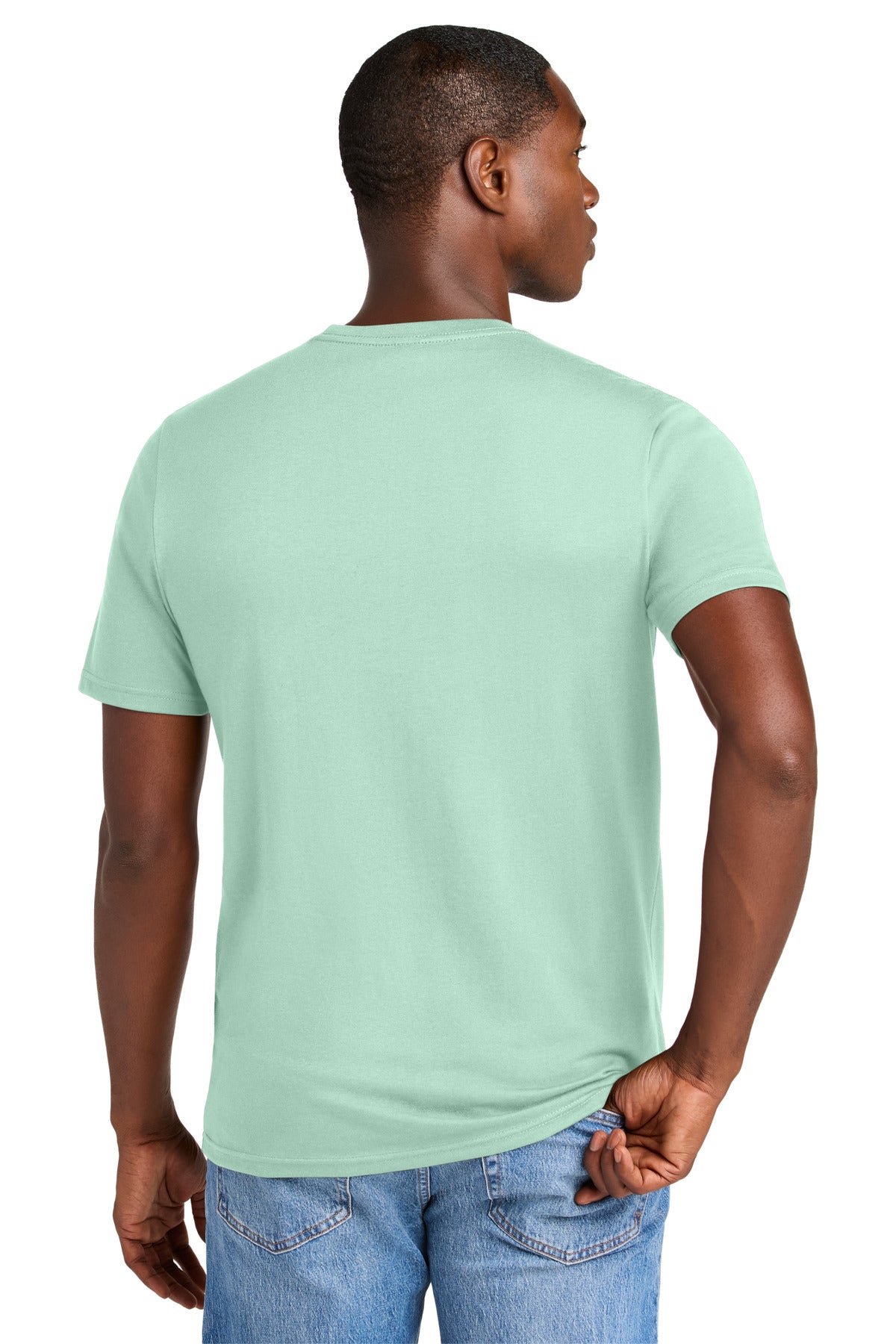 Custom Embroidered District Perfect Weight CVC Tee DT184,Frosted Mint