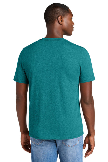 Custom Embroidered District Perfect Weight CVC Tee DT184,Heathered Teal