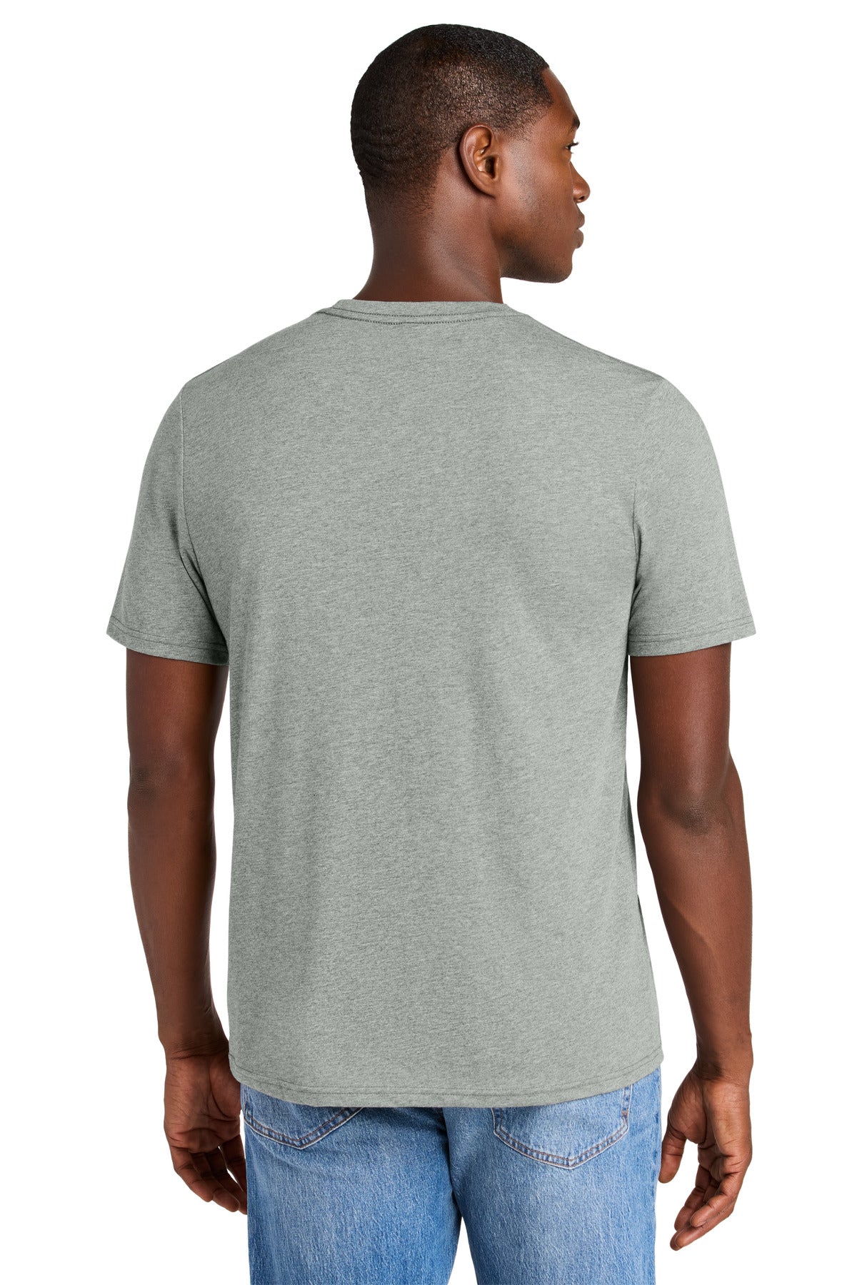 Custom Embroidered District Perfect Weight CVC Tee DT184,Light Heather Grey