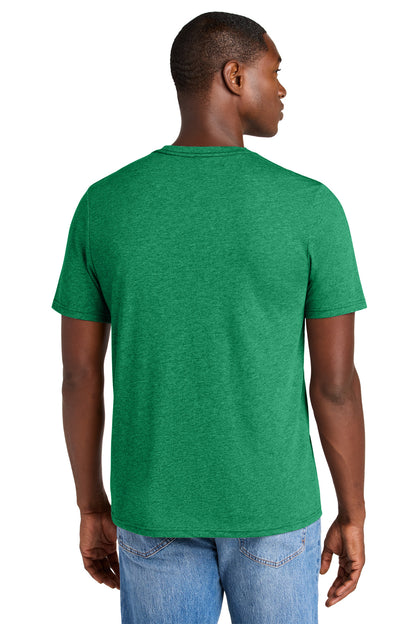 Custom Embroidered District Perfect Weight CVC Tee DT184,Meadow Green Heather
