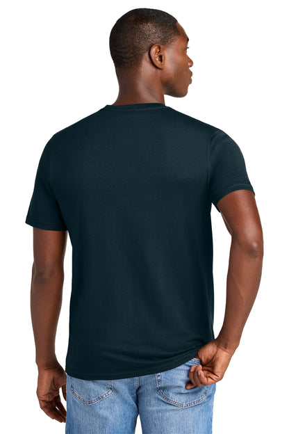 Custom Embroidered District Perfect Weight CVC Tee DT184,Navy Blue