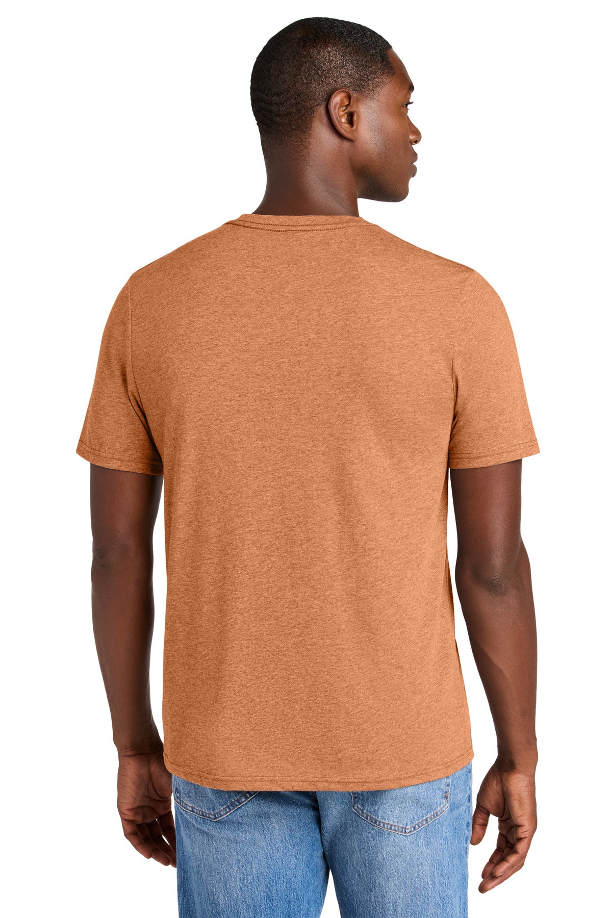 Custom Embroidered District Perfect Weight CVC Tee DT184,Sienna Heather