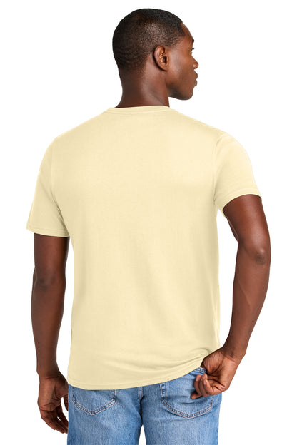 Custom Embroidered District Perfect Weight CVC Tee DT184,Soft Yellow