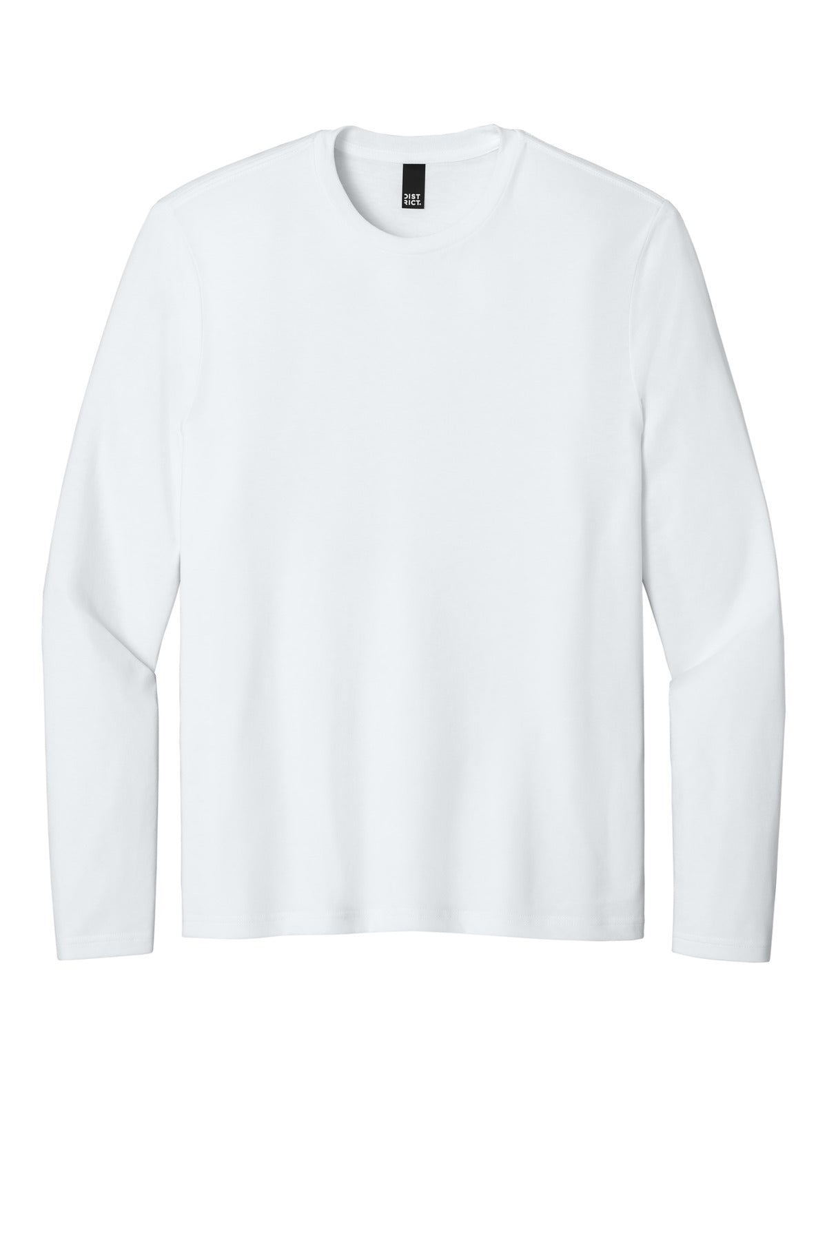 Custom Embroidered District T-Shirts  in Bright White