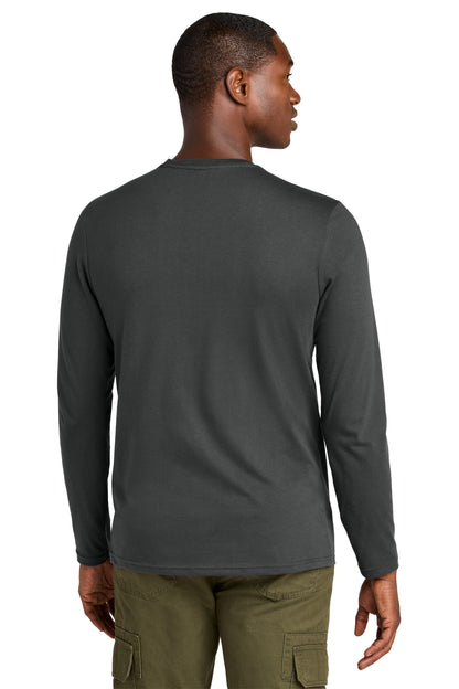 Custom Embroidered District Perfect Weight CVC Long Sleeve Tee DT185,Charcoal
