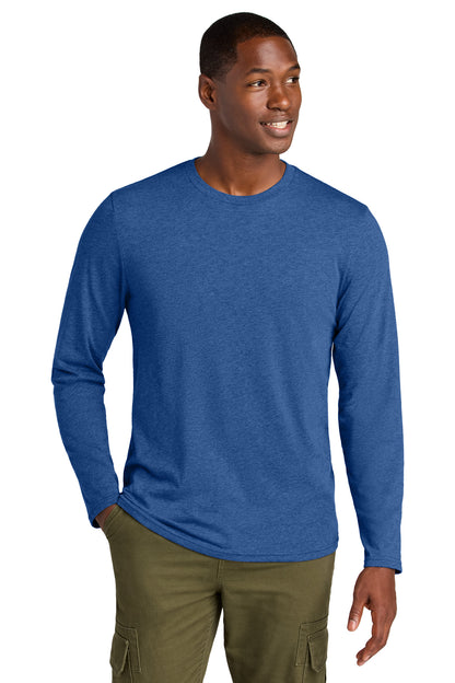 Custom Embroidered District T-Shirts  in Heathered Deep Royal
