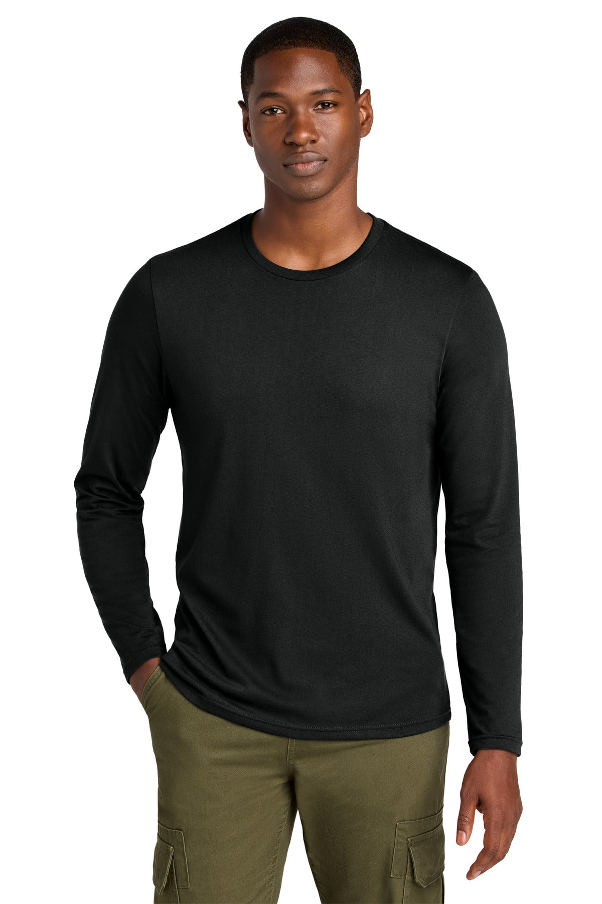 Custom Embroidered District T-Shirts  in Jet Black