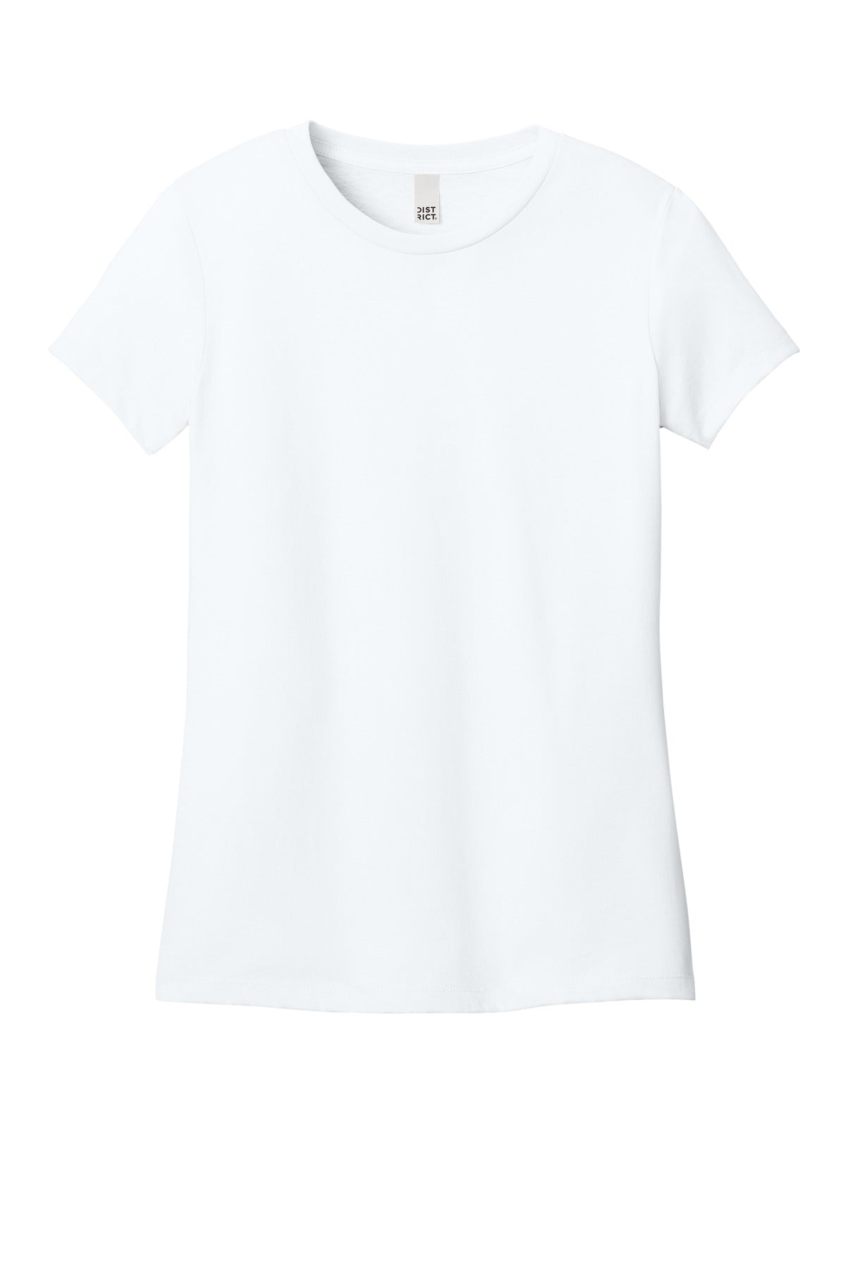 Custom Embroidered District T-Shirts  in Bright White