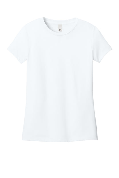 Custom Embroidered District T-Shirts  in Bright White