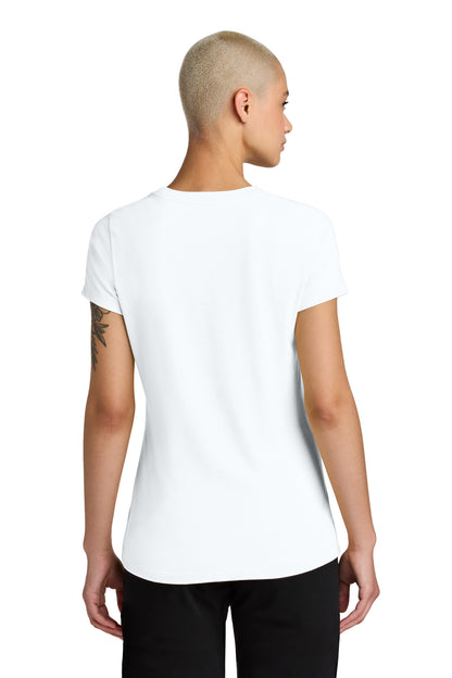 Custom Embroidered District T-Shirts  in Bright White