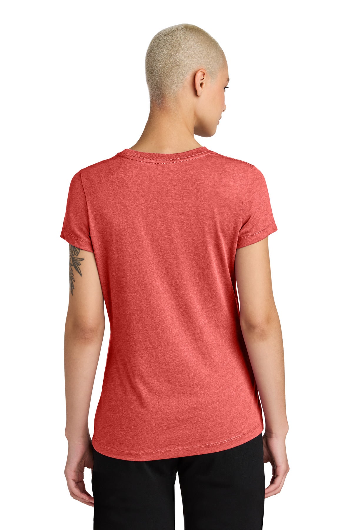 Custom Embroidered District T-Shirts  in Geranium Heather
