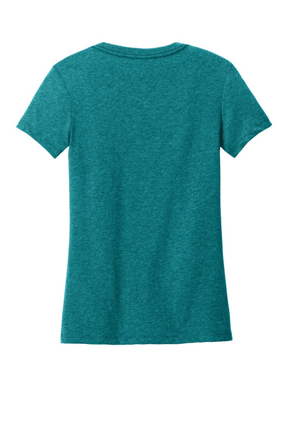 Custom Embroidered District T-Shirts  in Heathered Teal