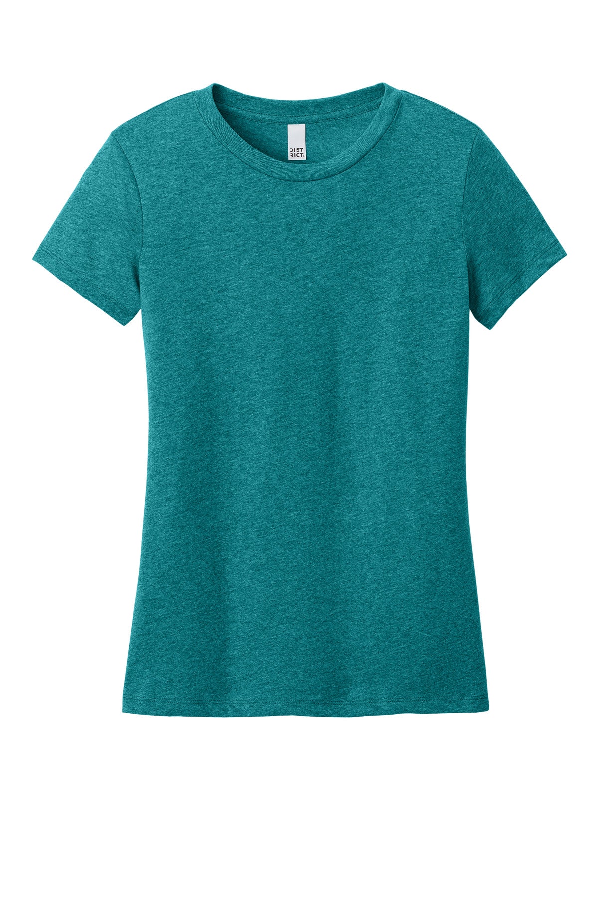 Custom Embroidered District T-Shirts  in Heathered Teal