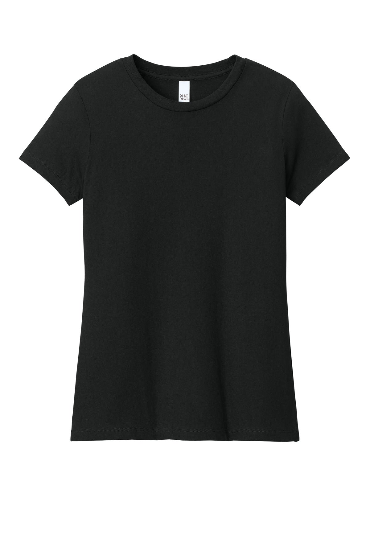 Custom Embroidered District T-Shirts  in Jet Black