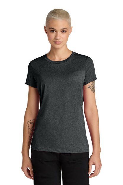 Custom Embroidered District T-Shirts  in Jet Black Heather