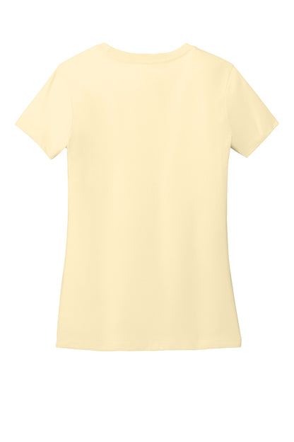 Custom Embroidered District T-Shirts  in Soft Yellow