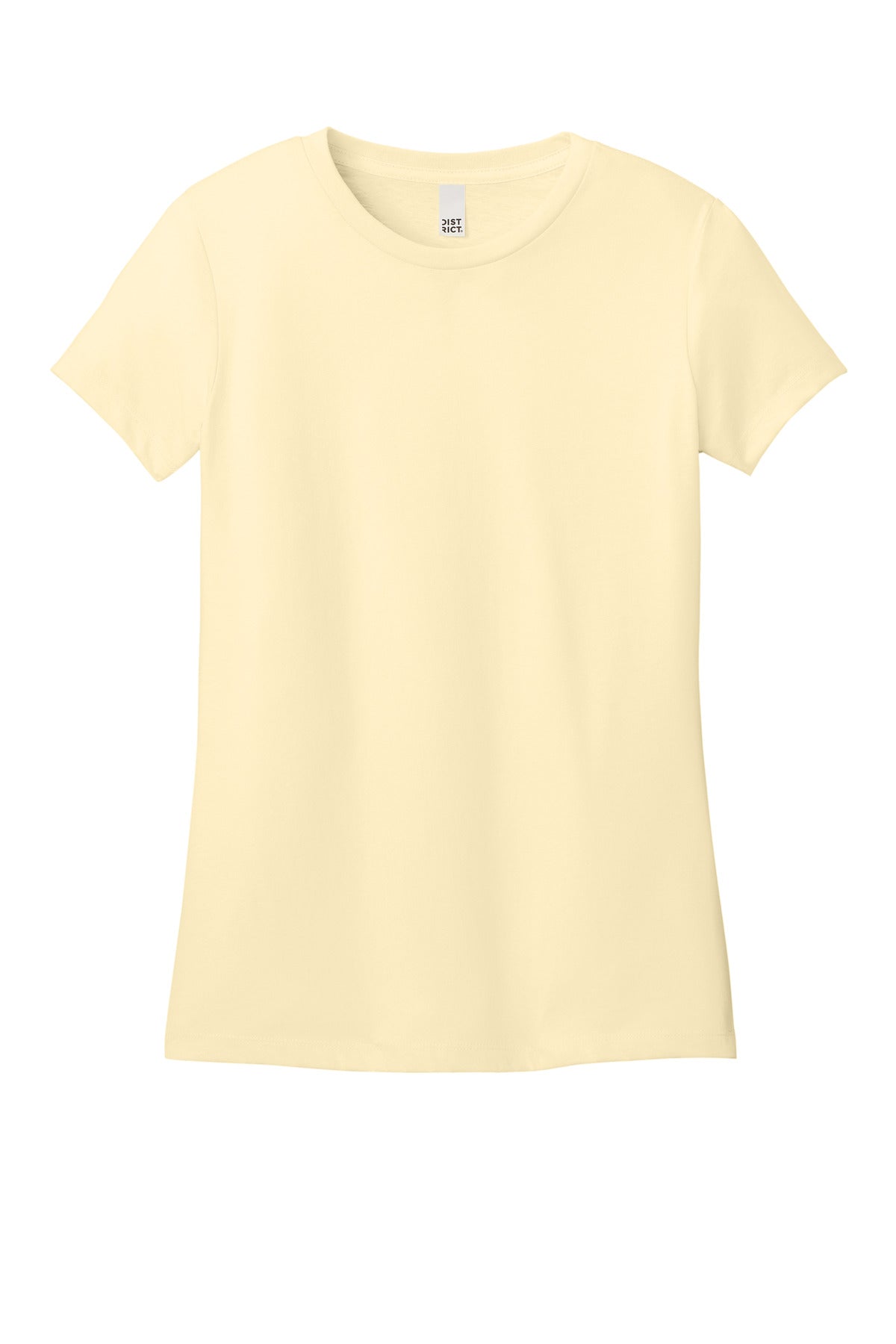 Custom Embroidered District T-Shirts  in Soft Yellow