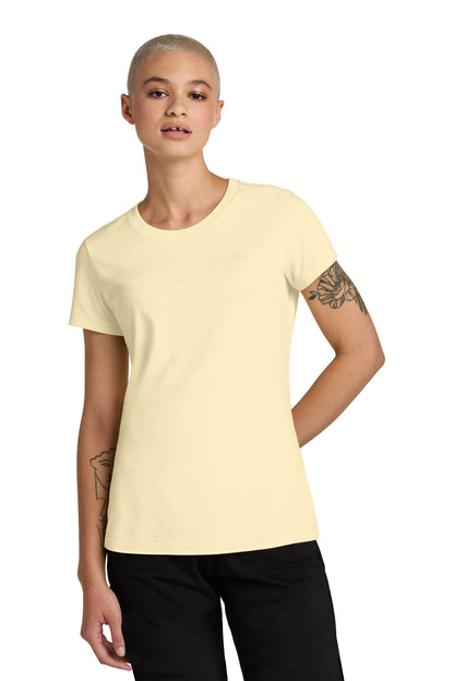 Custom Embroidered District T-Shirts  in Soft Yellow
